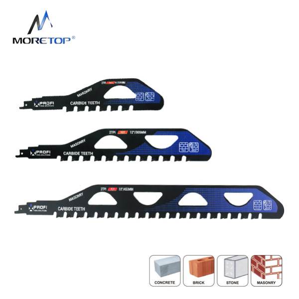 MORETOP Tungsten Carbide Reciprocating Saw Blades For Concrete Block, Brick, Masonry