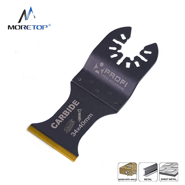 MORETOP Carbide Oscillating Multi Tool Blades For Hard Material, Hardened Metal, Nails, Bolts And Screws 18105001